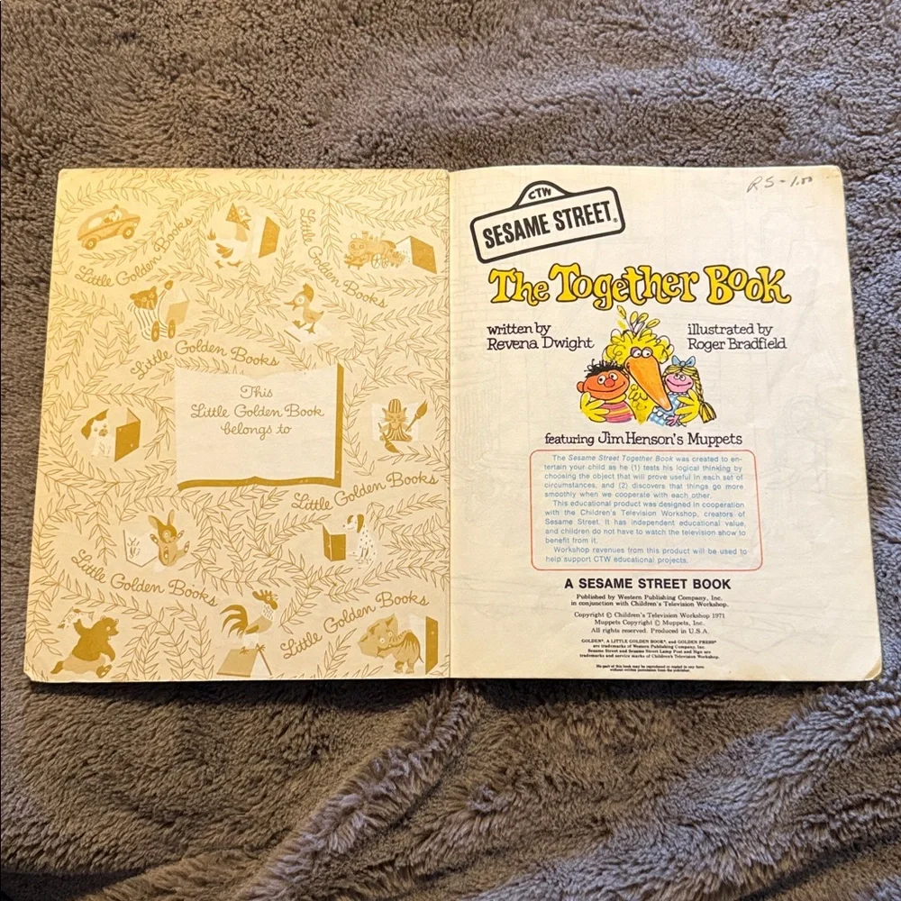 Sesame Street The Together Book Vintage  1971 A Little Golden Book Hardcover
